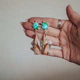 Statement Earrings in Red Jasper & Sonoran Mtn Turquoise - Golden Road Crafted