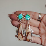 Statement Earrings in Red Jasper & Sonoran Mtn Turquoise - Golden Road Crafted