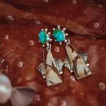Statement Earrings in Red Jasper & Sonoran Mtn Turquoise - Golden Road Crafted
