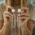 Statement Earrings in White Buffalo - Golden Road Crafted