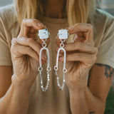 Statement Earrings in White Buffalo - Golden Road Crafted