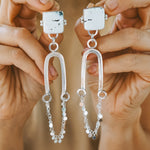 Statement Earrings in White Buffalo - Golden Road Crafted
