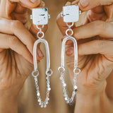 Statement Earrings in White Buffalo - Golden Road Crafted