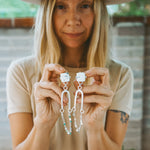 Statement Earrings in White Buffalo - Golden Road Crafted