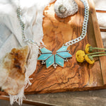 Statement Necklace in Campitos Turquoise - Golden Road Crafted