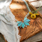 Statement Necklace in Campitos Turquoise - Golden Road Crafted