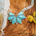 Statement Necklace in Campitos Turquoise - Golden Road Crafted
