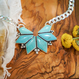 Statement Necklace in Campitos Turquoise - Golden Road Crafted