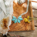Statement Necklace in Campitos Turquoise - Golden Road Crafted