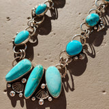Statement Necklace in Hubei Turquoise - Golden Road Crafted