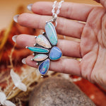 Statement Pendant in Boulder Opal & Ethiopian Opal - Golden Road Crafted