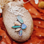 Statement Pendant in Boulder Opal & Ethiopian Opal - Golden Road Crafted