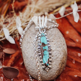 Statement Pendant in Kingman Turquoise - Golden Road Crafted