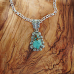 Statement Pendant in Kingman Turquoise - Golden Road Crafted