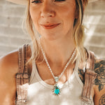 Statement Pendant in Kingman Turquoise - Golden Road Crafted