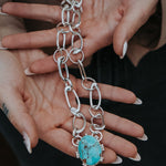 Statement Pendant in Kingman Turquoise - Golden Road Crafted