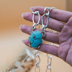 Statement Pendant in Kingman Turquoise - Golden Road Crafted