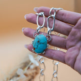 Statement Pendant in Kingman Turquoise - Golden Road Crafted