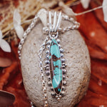 Statement Pendant in Kingman Turquoise - Golden Road Crafted