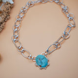Statement Pendant in Kingman Turquoise - Golden Road Crafted