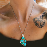 Statement Pendant in Sonoran Mountain Turquoise - Golden Road Crafted