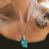 Statement Pendant in Sonoran Mountain Turquoise - Golden Road Crafted