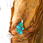 Statement Pendant in Sonoran Mountain Turquoise - Golden Road Crafted