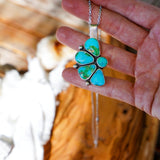 Statement Pendant in Sonoran Mountain Turquoise - Golden Road Crafted