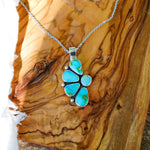 Statement Pendant in Sonoran Mountain Turquoise - Golden Road Crafted