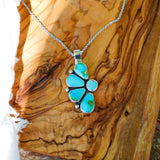 Statement Pendant in Sonoran Mountain Turquoise - Golden Road Crafted