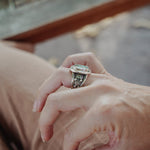 Statement Ring in Blackjack Turquoise (Size 8) - Golden Road Crafted