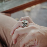 Statement Ring in Blackjack Turquoise (Size 8) - Golden Road Crafted