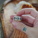 Statement Ring in Blackjack Turquoise (Size 8) - Golden Road Crafted
