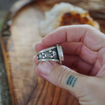 Statement Ring in Blackjack Turquoise (Size 8) - Golden Road Crafted
