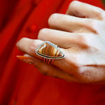 Statement Ring in Jasper (Size 7.25) - Golden Road Crafted