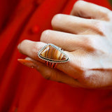 Statement Ring in Jasper (Size 7.25) - Golden Road Crafted