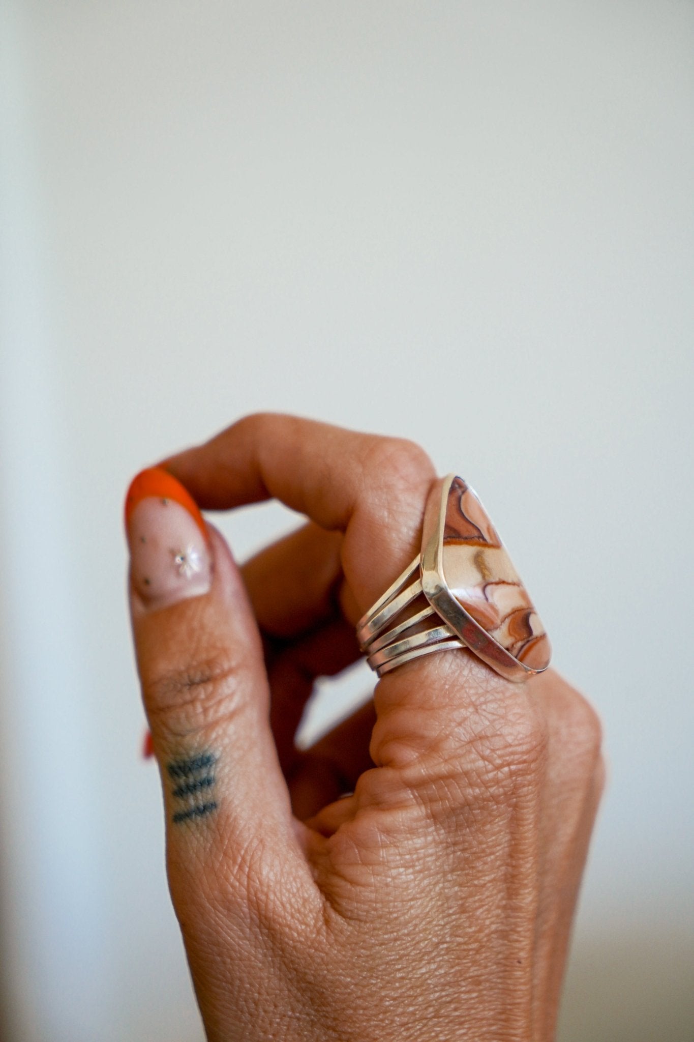Statement Ring in Jasper (Size 9.75) - Golden Road Crafted