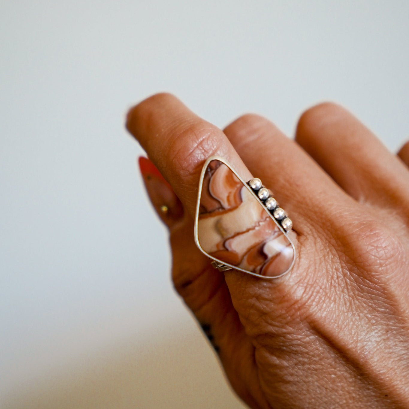 Statement Ring in Jasper (Size 9.75) - Golden Road Crafted