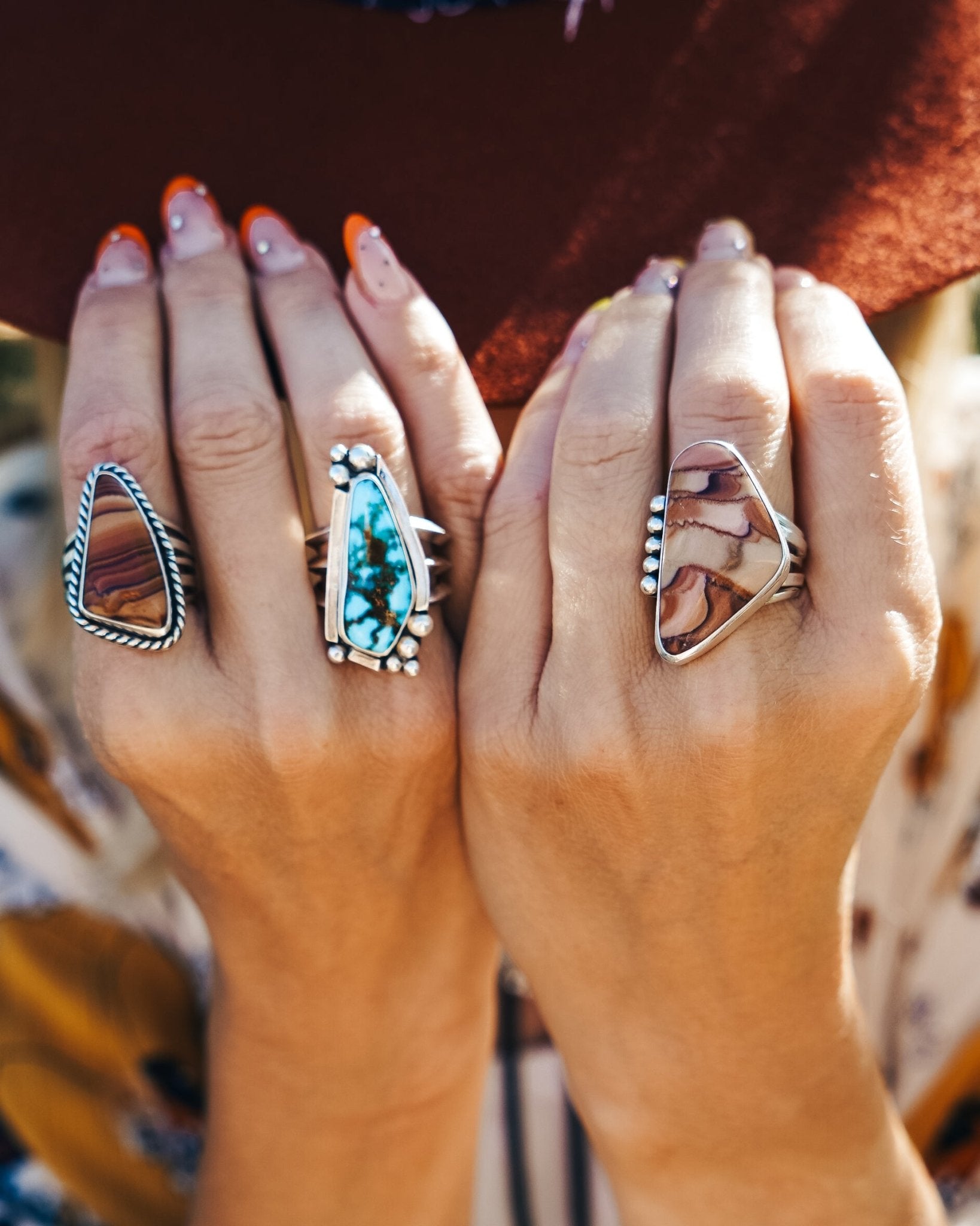 Statement Ring in Jasper (Size 9.75) - Golden Road Crafted
