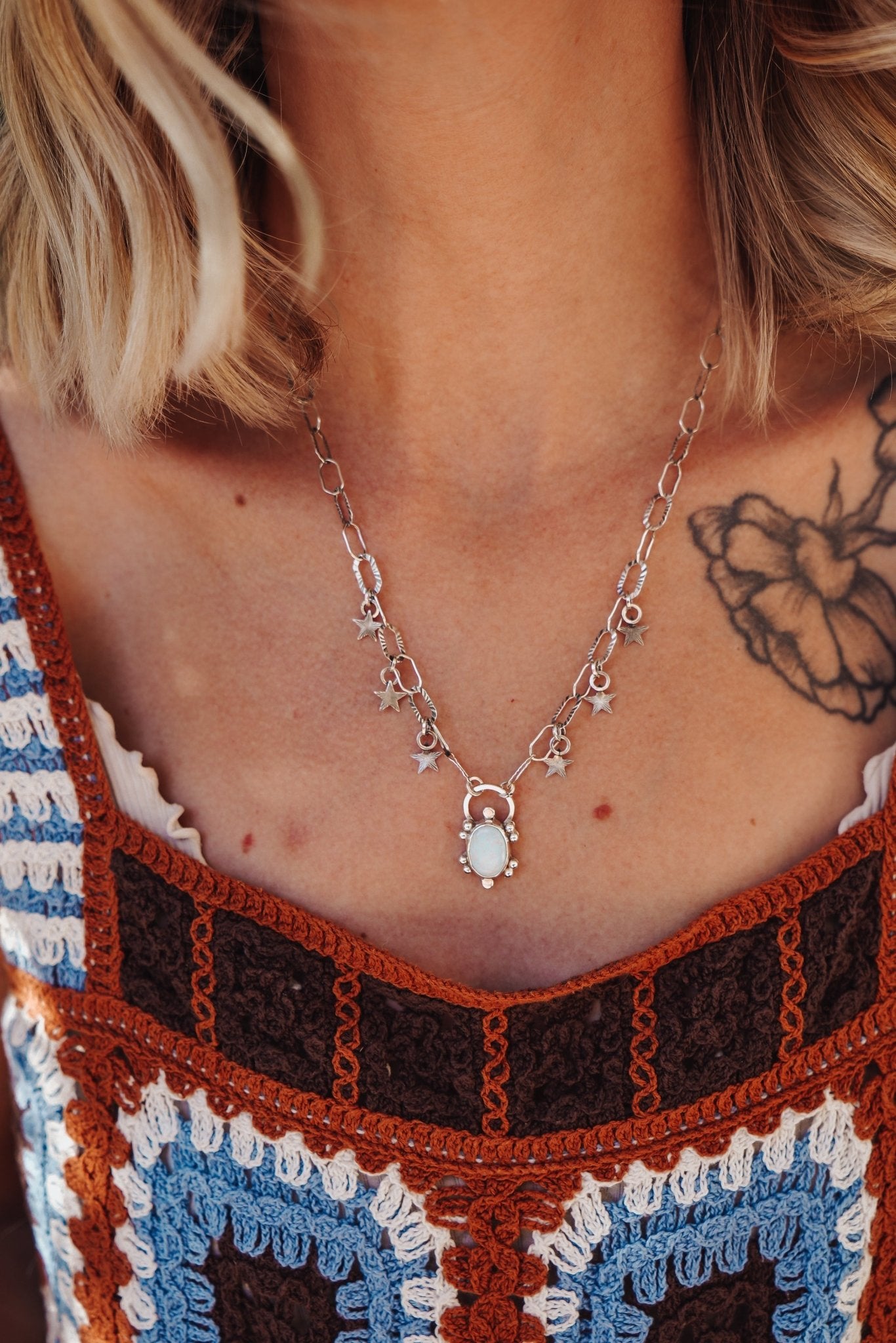 Sterling Opal Necklace - Golden Road Crafted