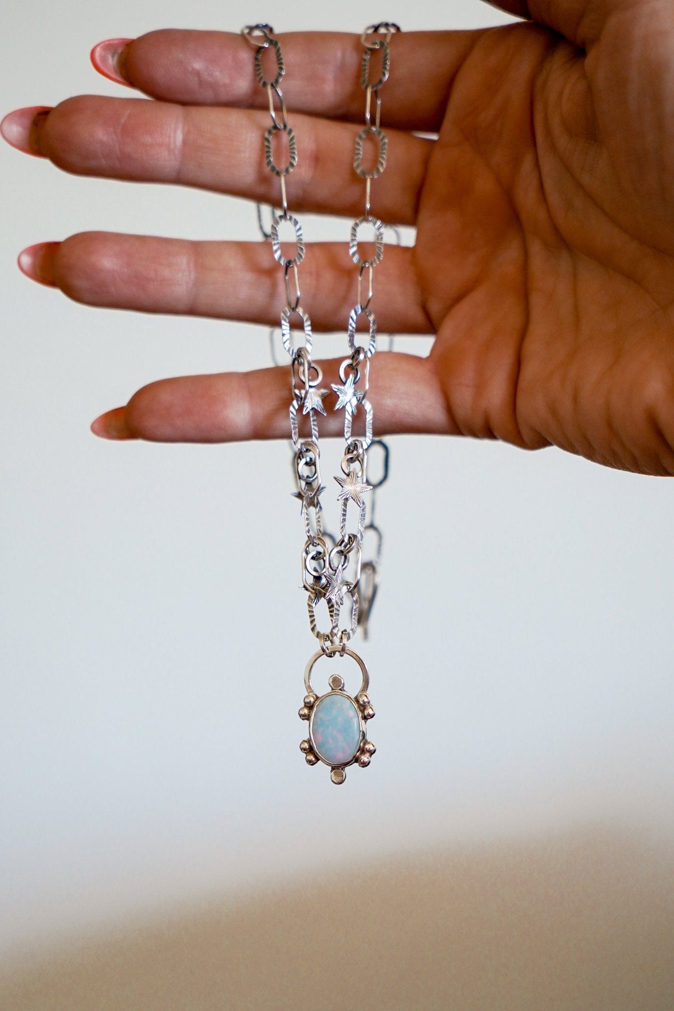 Sterling Opal Necklace - Golden Road Crafted