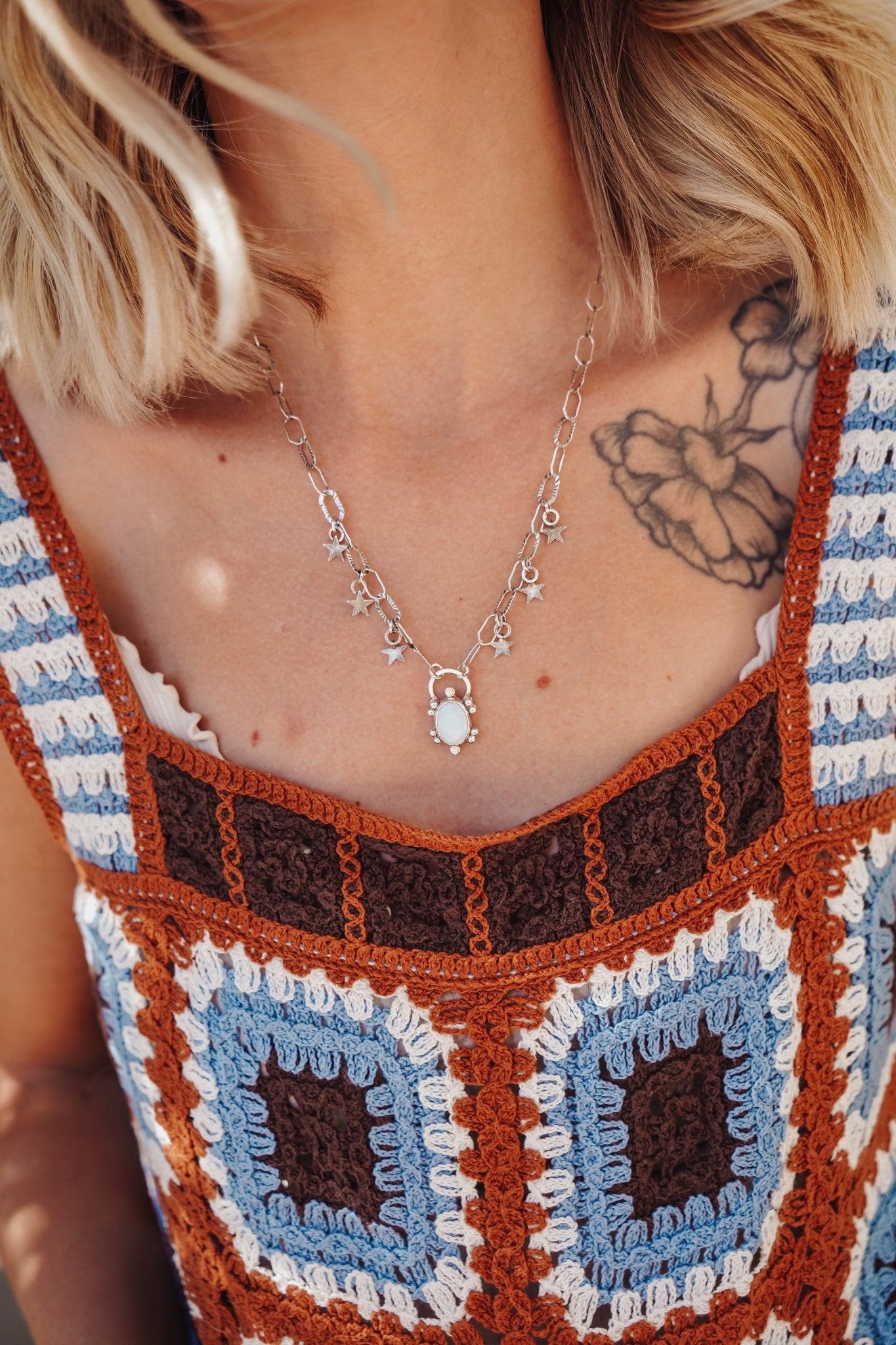 Sterling Opal Necklace - Golden Road Crafted
