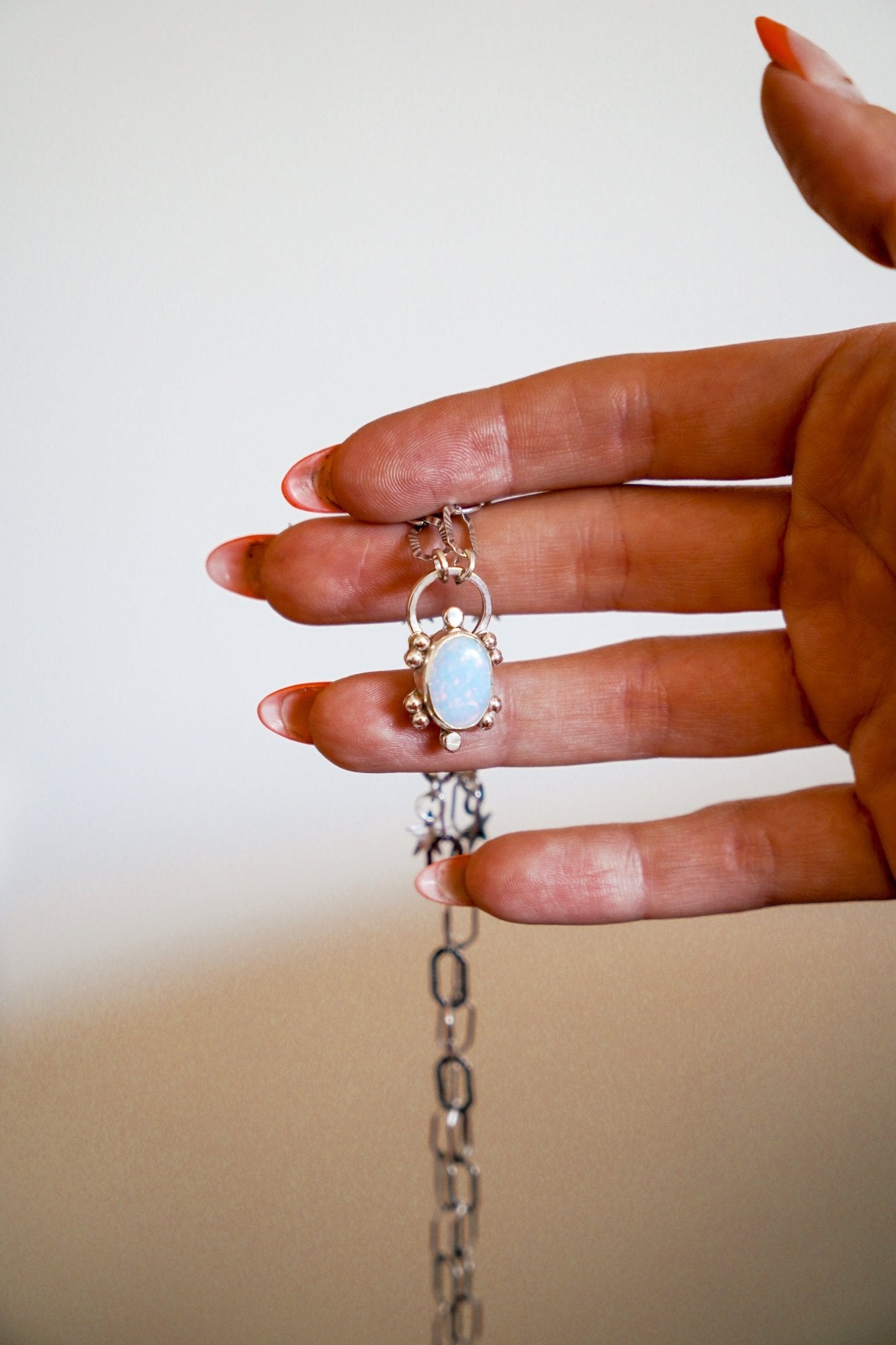 Sterling Opal Necklace - Golden Road Crafted