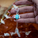 Sterling Opal Necklace w/ 14k Gold - Fill Moons - Golden Road Crafted