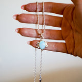 Sterling Opal Necklace w/ 14k Gold - Fill Moons - Golden Road Crafted
