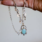 Sterling Opal Necklace w/ 14K Gold Fill Moons - Golden Road Crafted