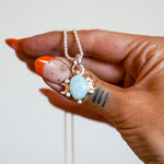 Sterling Opal Necklace w/ 14k Gold - Fill Moons - Golden Road Crafted
