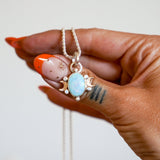 Sterling Opal Necklace w/ 14k Gold - Fill Moons - Golden Road Crafted