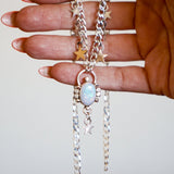 Sterling Opal Necklace w/ 14K Gold Fill stars - Golden Road Crafted