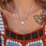 Sterling Opal Necklace w/ 14K Gold Fill stars - Golden Road Crafted